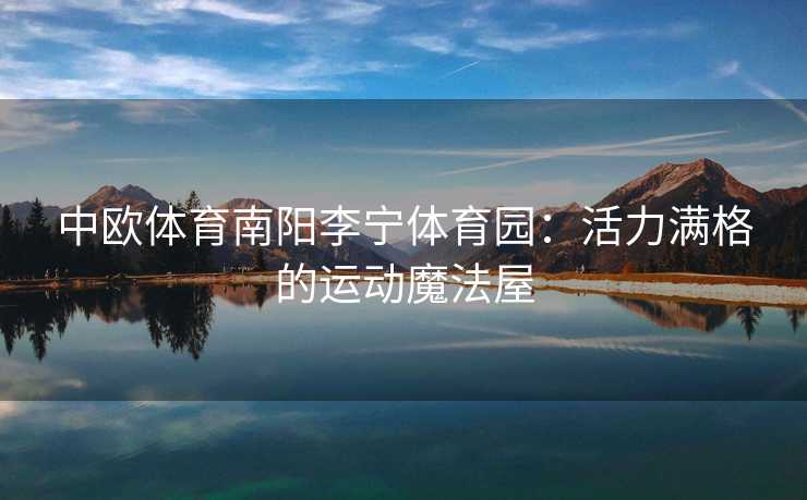 中欧体育南阳李宁体育园：活力满格的运动魔法屋