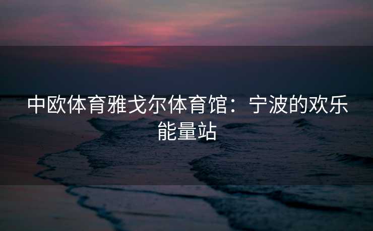 中欧体育雅戈尔体育馆：宁波的欢乐能量站