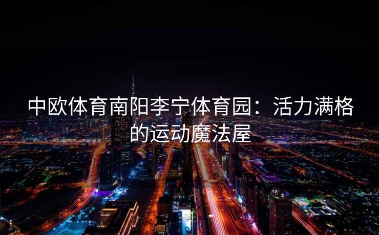 中欧体育南阳李宁体育园：活力满格的运动魔法屋