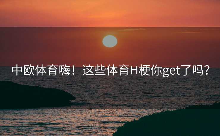 中欧体育嗨！这些体育H梗你get了吗？