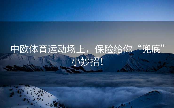 中欧体育运动场上，保险给你“兜底”小妙招！