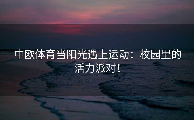 中欧体育当阳光遇上运动：校园里的活力派对！
