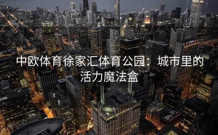 中欧体育徐家汇体育公园：城市里的活力魔法盒