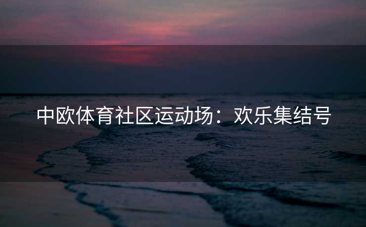 中欧体育社区运动场：欢乐集结号