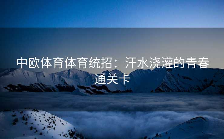 中欧体育体育统招：汗水浇灌的青春通关卡