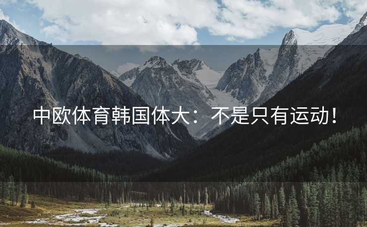 中欧体育韩国体大：不是只有运动！