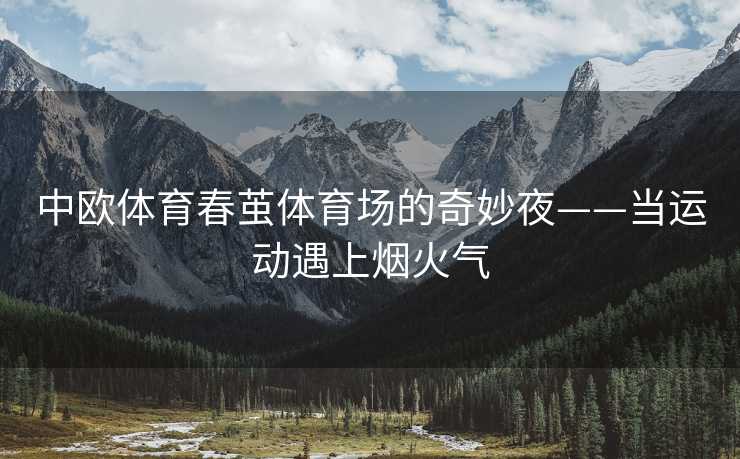 中欧体育春茧体育场的奇妙夜——当运动遇上烟火气