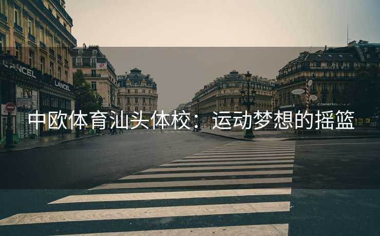 中欧体育汕头体校：运动梦想的摇篮