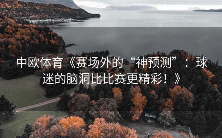 中欧体育《赛场外的“神预测”：球迷的脑洞比比赛更精彩！》