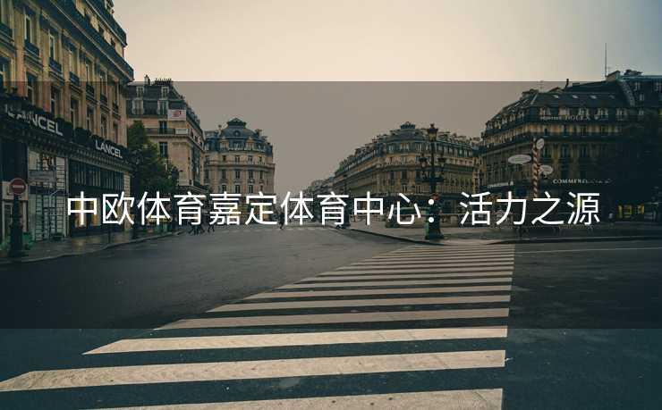中欧体育嘉定体育中心：活力之源