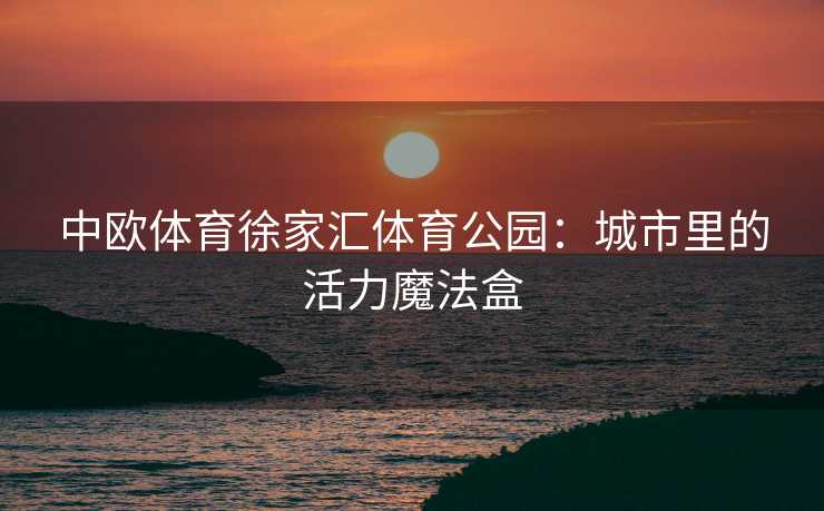 中欧体育徐家汇体育公园：城市里的活力魔法盒