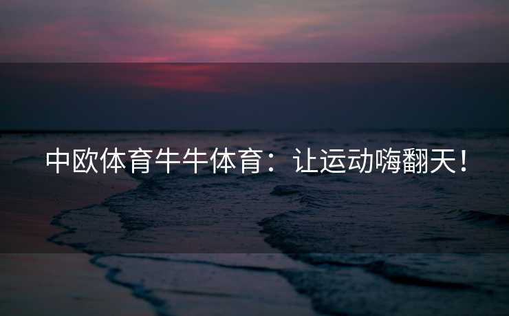 中欧体育牛牛体育：让运动嗨翻天！