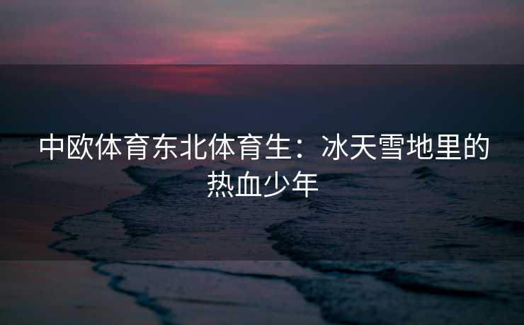 中欧体育东北体育生：冰天雪地里的热血少年