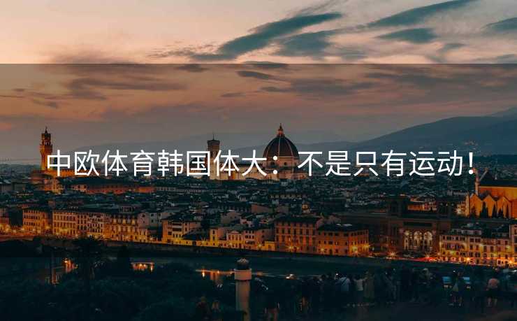中欧体育韩国体大：不是只有运动！