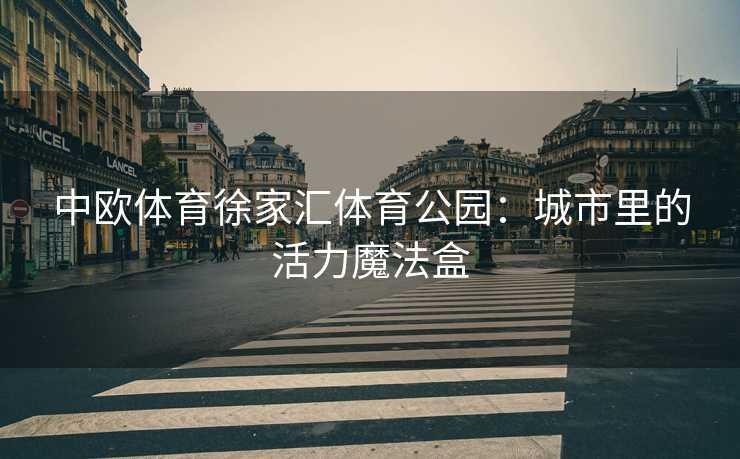 中欧体育徐家汇体育公园：城市里的活力魔法盒