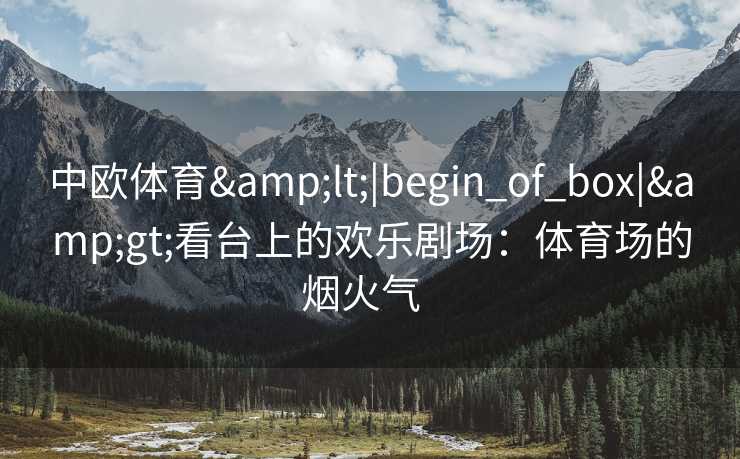 中欧体育&lt;|begin_of_box|&gt;看台上的欢乐剧场：体育场的烟火气  