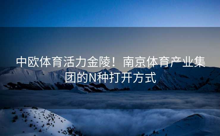 中欧体育活力金陵！南京体育产业集团的N种打开方式