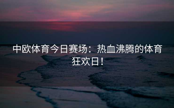 中欧体育今日赛场：热血沸腾的体育狂欢日！