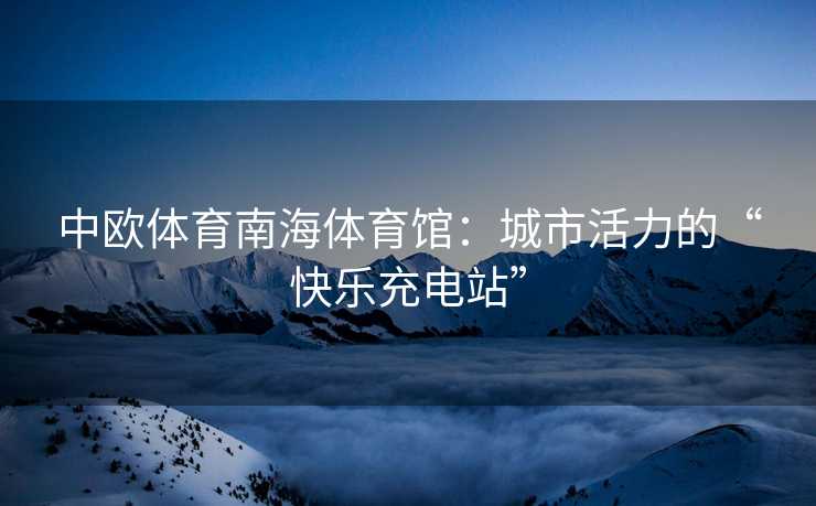 中欧体育南海体育馆：城市活力的“快乐充电站”