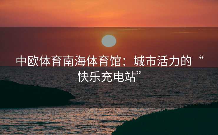 中欧体育南海体育馆：城市活力的“快乐充电站”