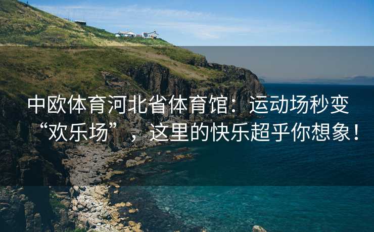 中欧体育河北省体育馆：运动场秒变“欢乐场”，这里的快乐超乎你想象！
