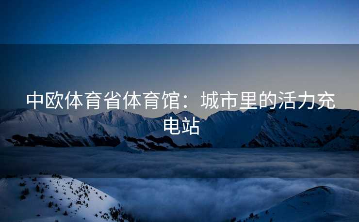中欧体育省体育馆：城市里的活力充电站