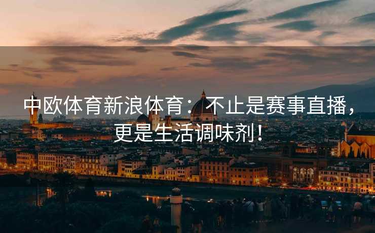 中欧体育新浪体育：不止是赛事直播，更是生活调味剂！