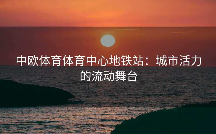 中欧体育体育中心地铁站：城市活力的流动舞台