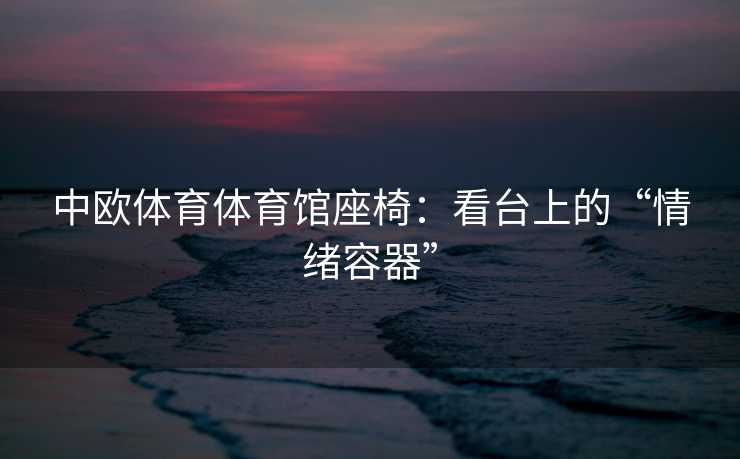 中欧体育体育馆座椅：看台上的“情绪容器”