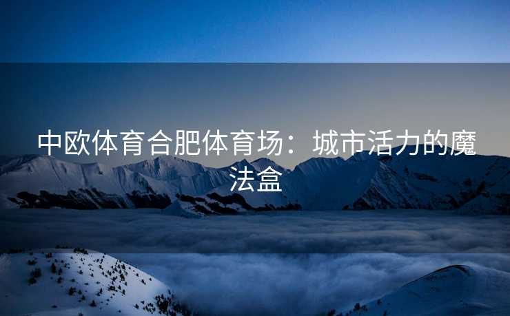 中欧体育合肥体育场：城市活力的魔法盒