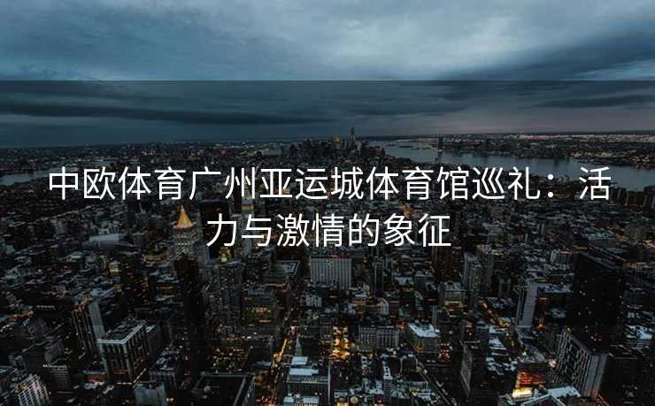 中欧体育广州亚运城体育馆巡礼：活力与激情的象征