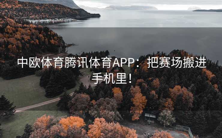 中欧体育腾讯体育APP：把赛场搬进手机里！