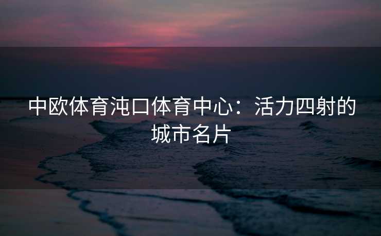 中欧体育沌口体育中心：活力四射的城市名片