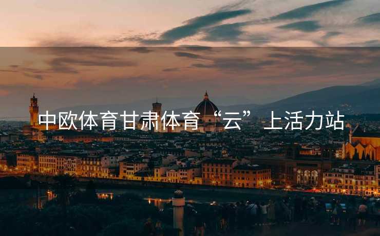 中欧体育甘肃体育“云”上活力站 中欧体育甘肃体育“云”上活力站