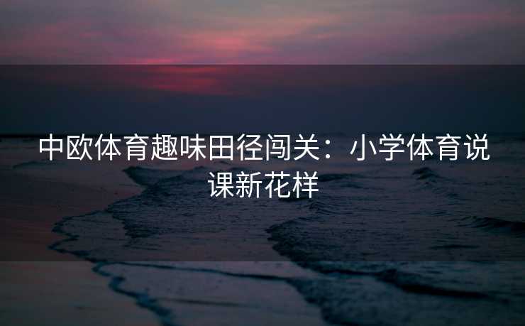 中欧体育趣味田径闯关：小学体育说课新花样