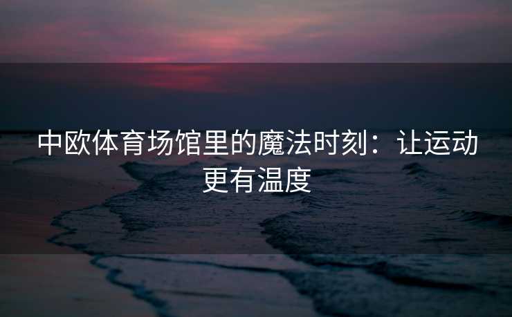 中欧体育场馆里的魔法时刻:让运动更有温度 中欧体育场馆里的魔法时刻:让运动更有温度