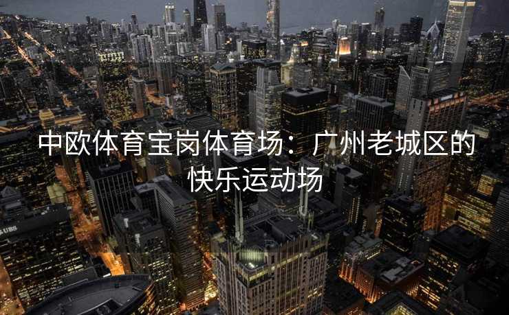 中欧体育宝岗体育场：广州老城区的快乐运动场