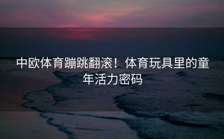 中欧体育蹦跳翻滚！体育玩具里的童年活力密码