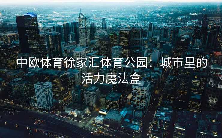 中欧体育徐家汇体育公园：城市里的活力魔法盒