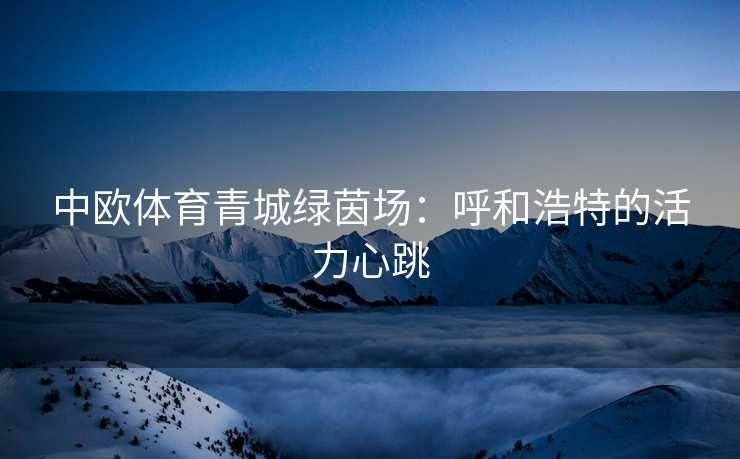中欧体育青城绿茵场：呼和浩特的活力心跳