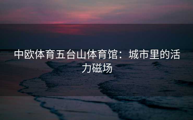 中欧体育五台山体育馆：城市里的活力磁场