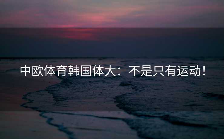 中欧体育韩国体大：不是只有运动！