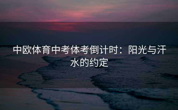 中欧体育中考体考倒计时：阳光与汗水的约定