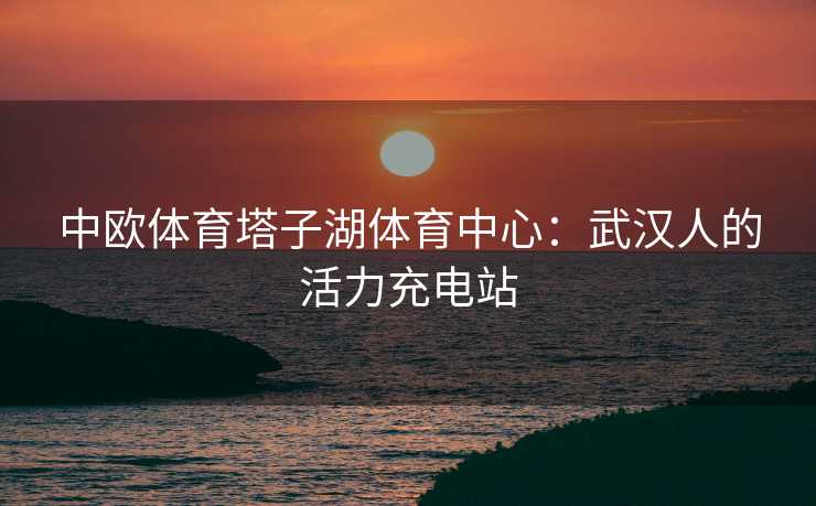 中欧体育塔子湖体育中心：武汉人的活力充电站