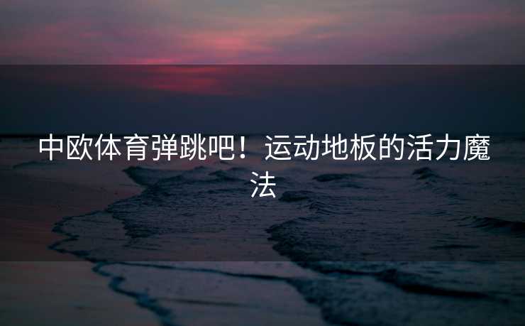 中欧体育弹跳吧!运动地板的活力魔法 中欧体育弹跳吧!运动地板的活力魔法