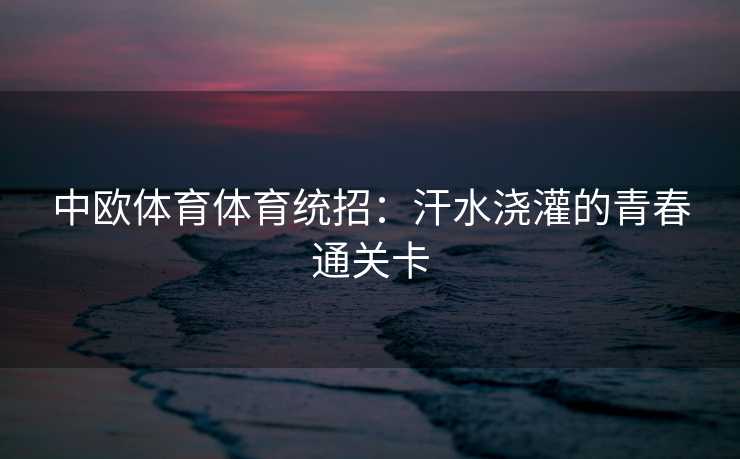 中欧体育体育统招：汗水浇灌的青春通关卡