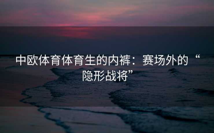 中欧体育体育生的内裤：赛场外的“隐形战将”