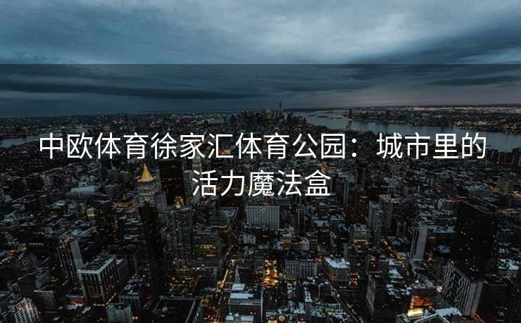 中欧体育徐家汇体育公园：城市里的活力魔法盒