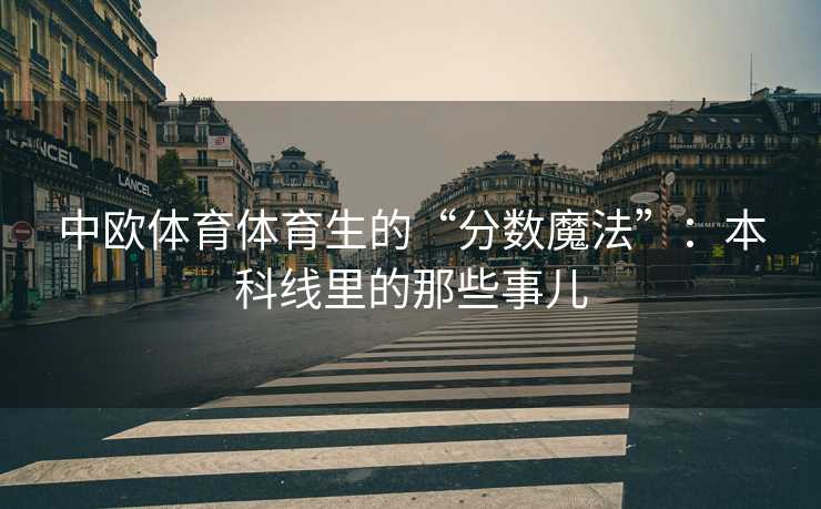 中欧体育体育生的“分数魔法”：本科线里的那些事儿