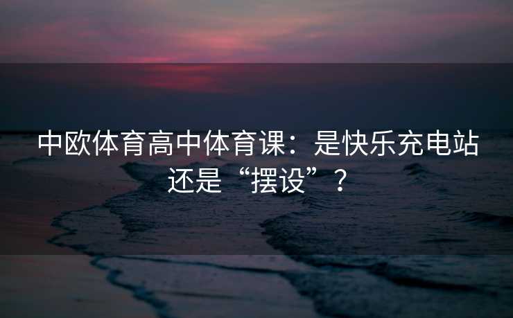 中欧体育高中体育课：是快乐充电站还是“摆设”？